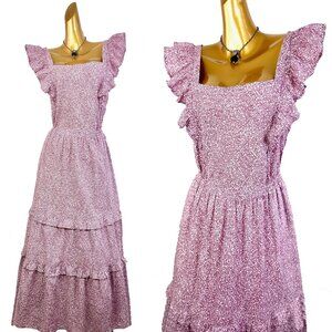 Vintage 90s boho dress cotton prairie maxi sundress